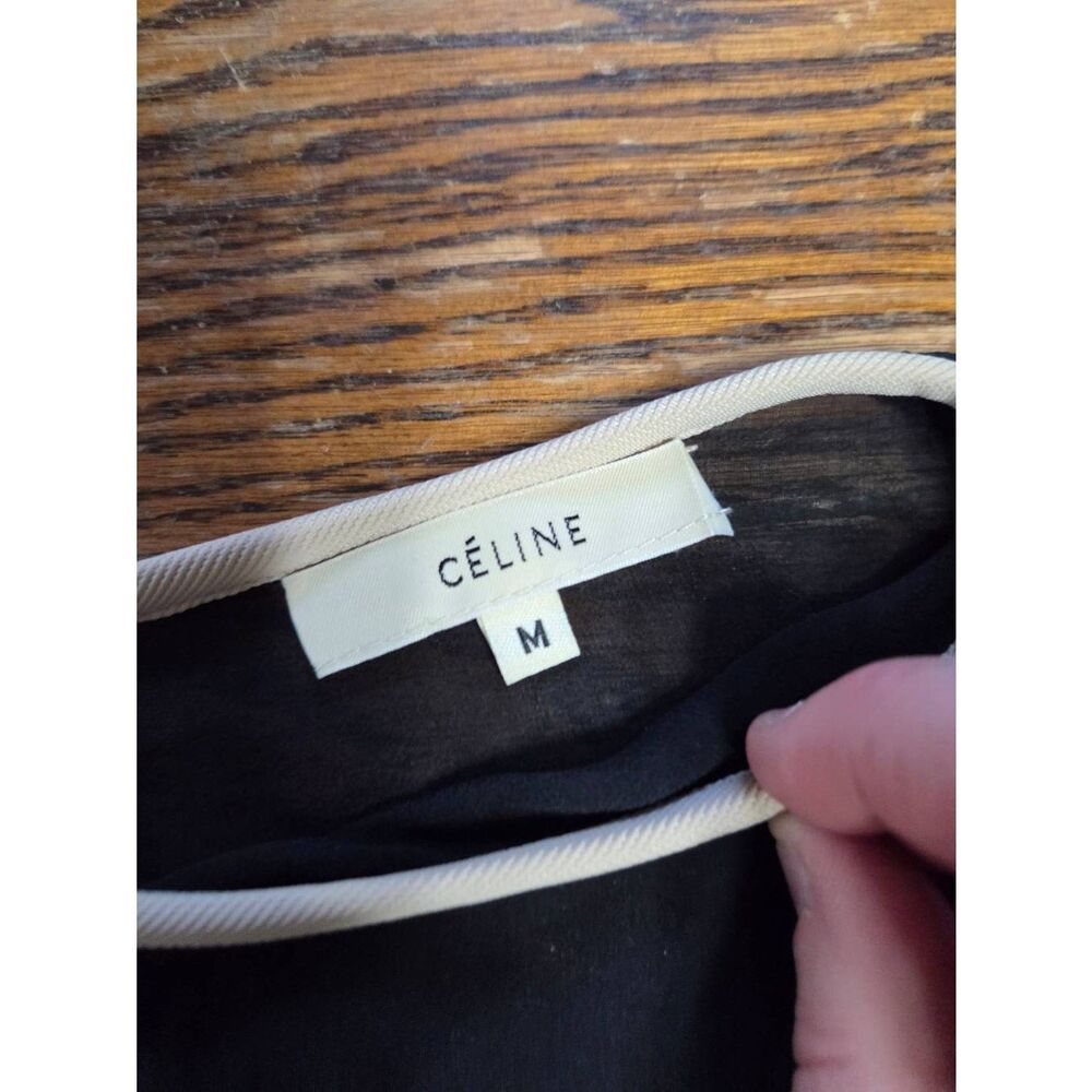 Celine black sheer long sleeve shirt sz Medium - Picture 2 of 4
